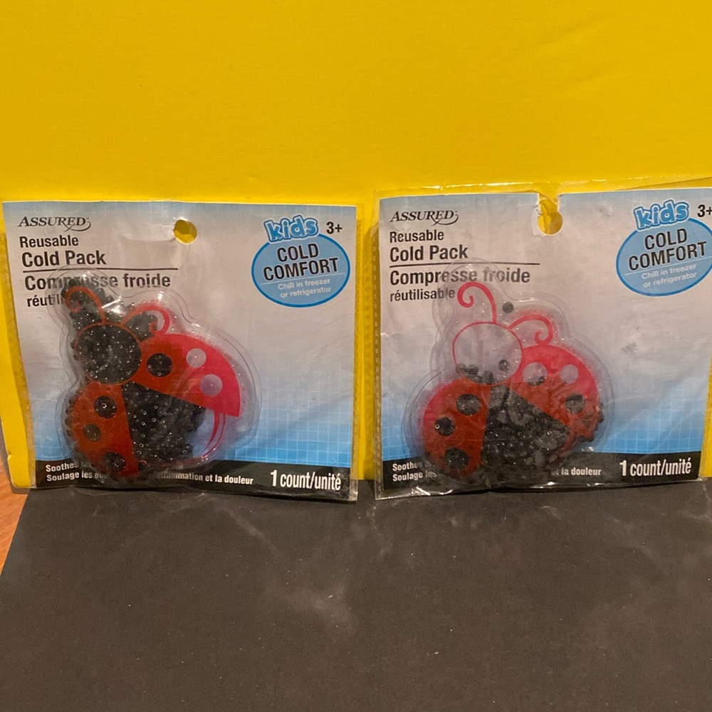 NIP Set of 2 Ladybug Reusable Cold Packs